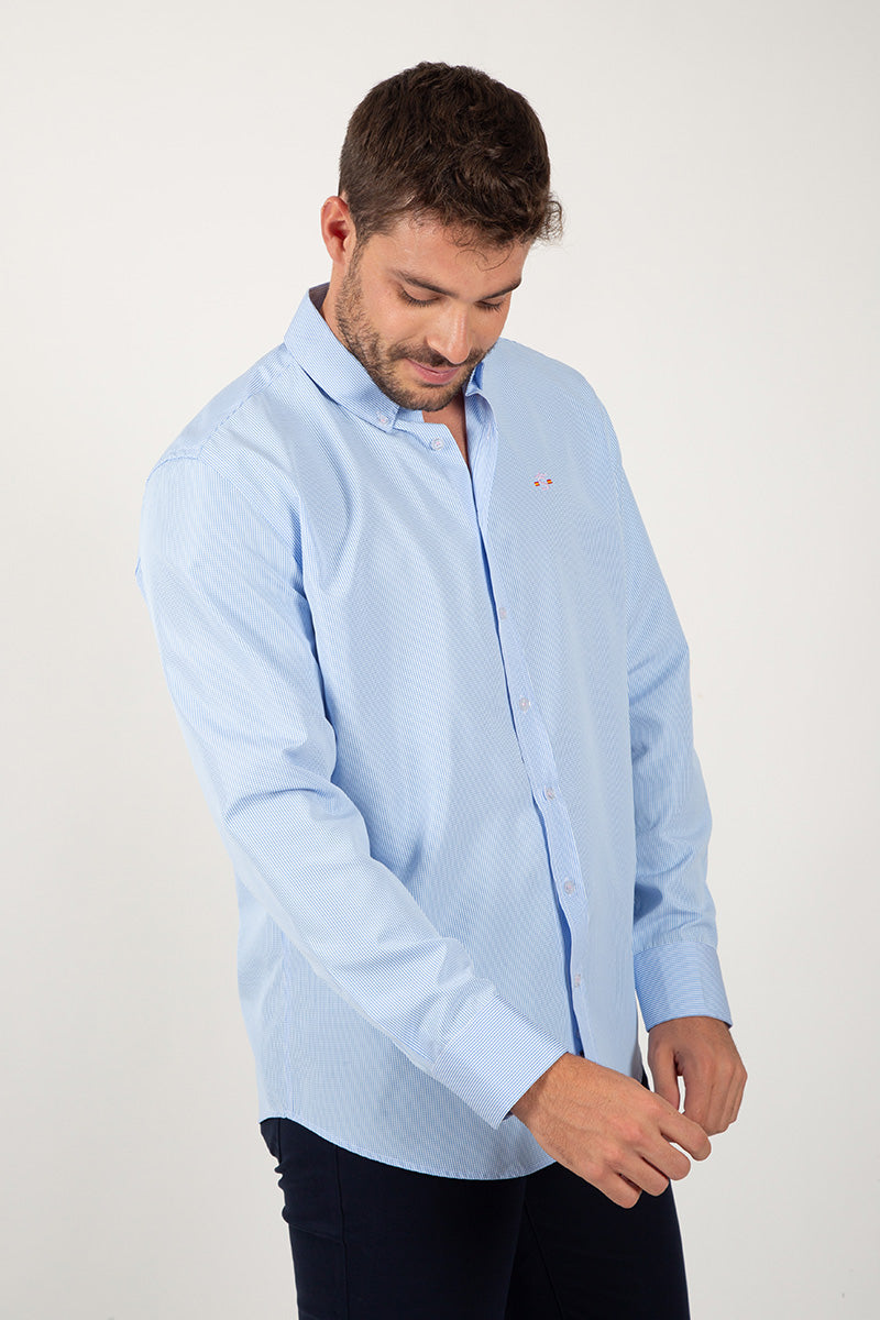 Camisa vichi cuadros Celeste