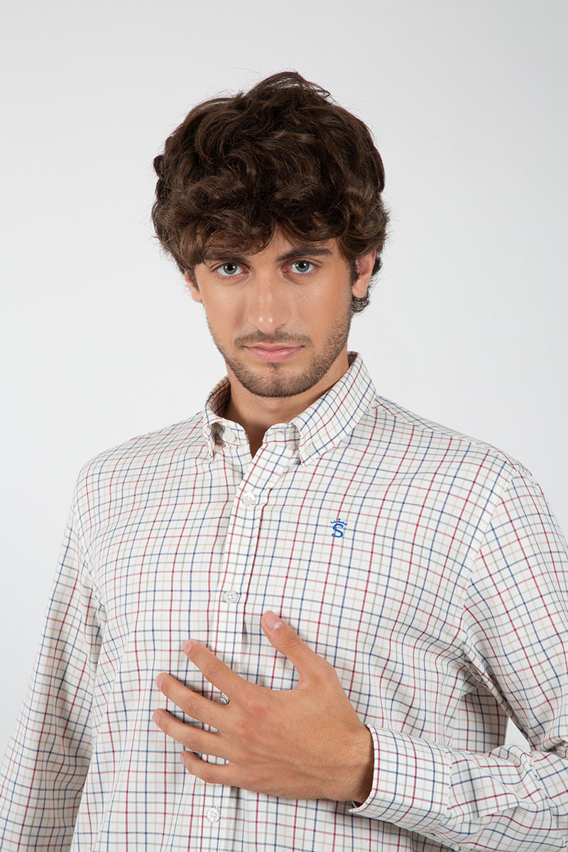 Camisa Cuadros Crudo