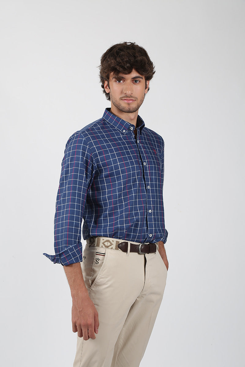 Camisa Cuadro Marino Rojo