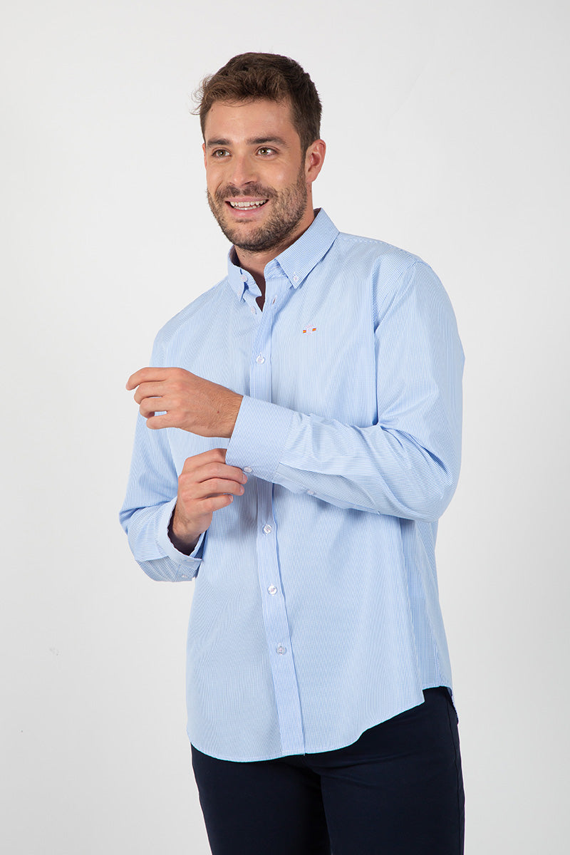 Camisa vichi cuadros Celeste