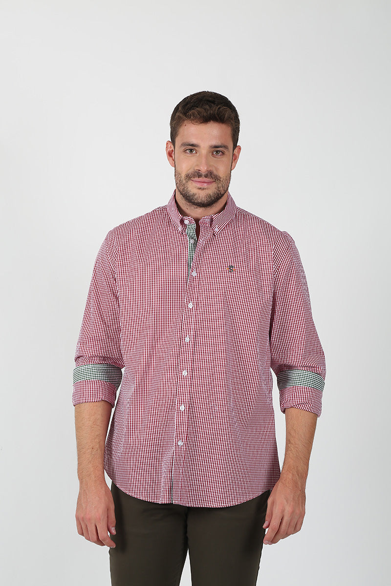 Camisa Cuadro Granate