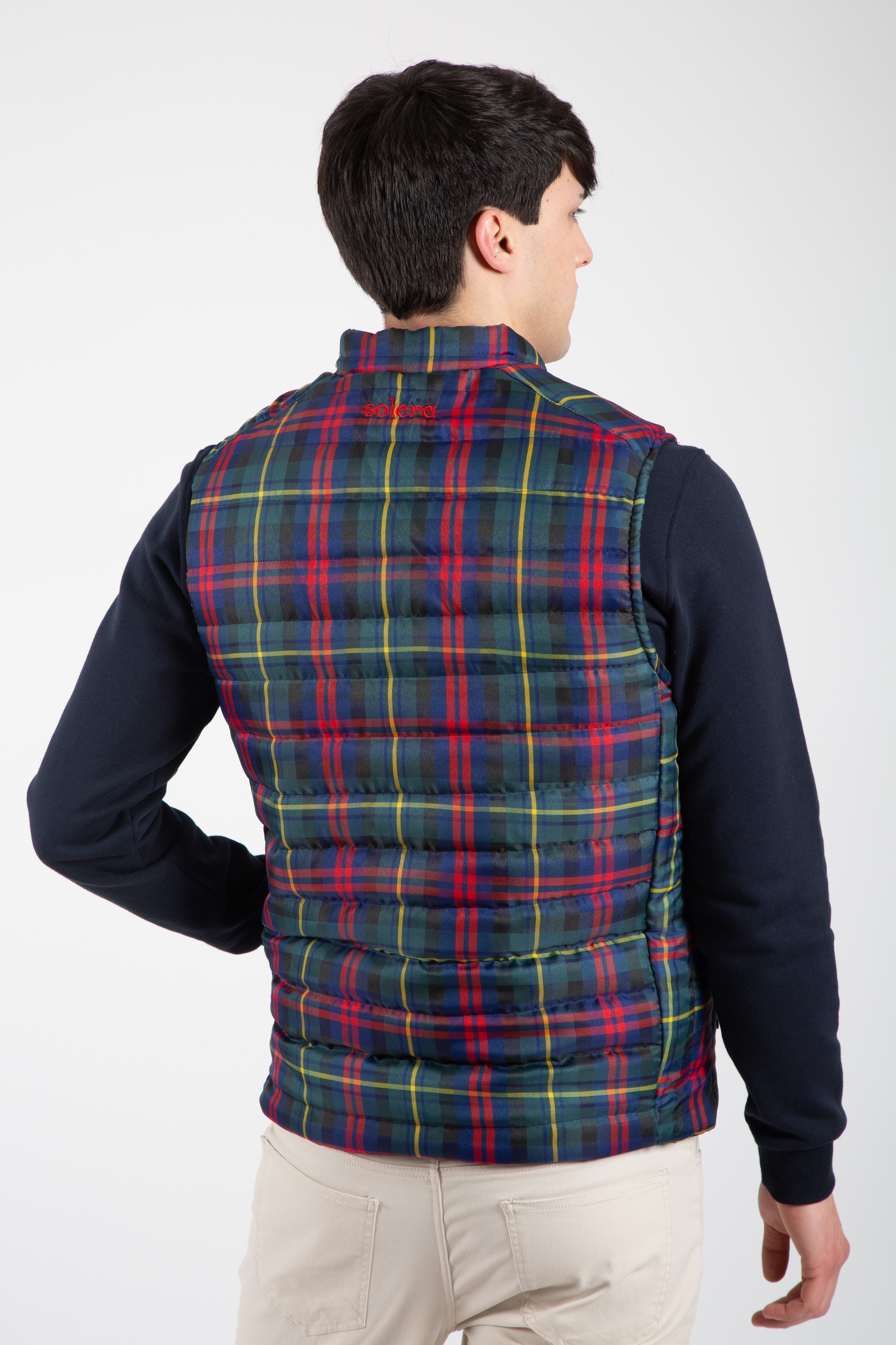 Chaleco tartan reversible Marino