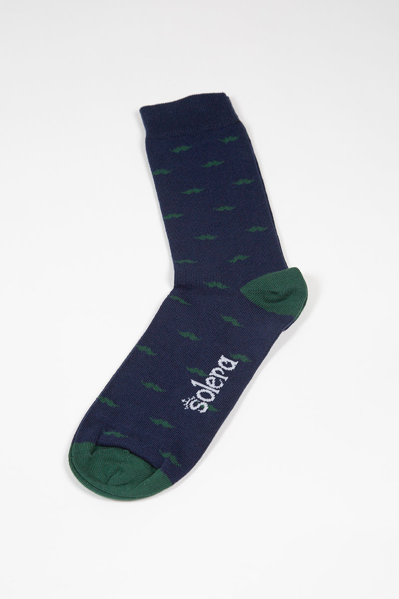 Calcetines marinos bigotes verde