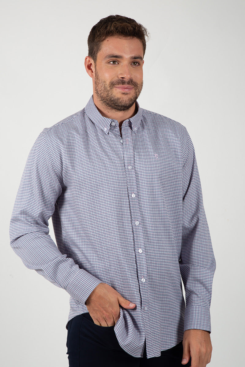 Camisa Mini Cuadro Marino