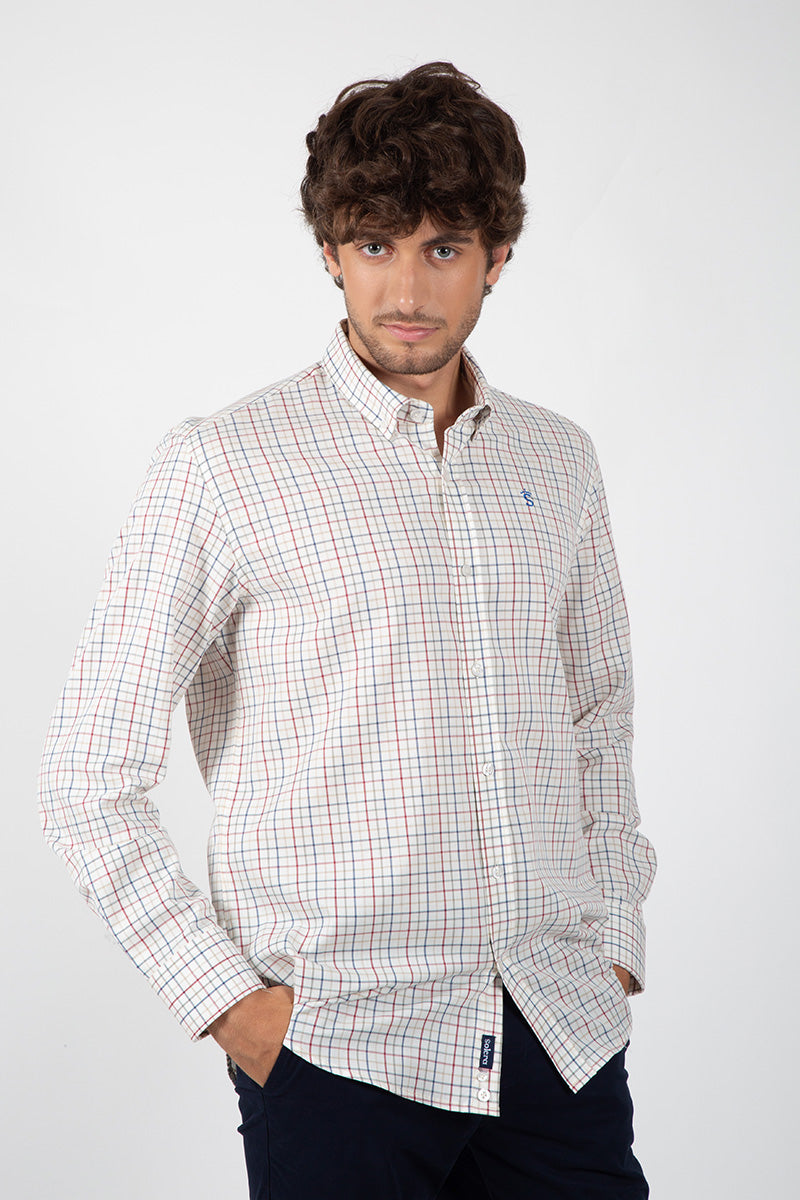 Camisa Cuadros Crudo