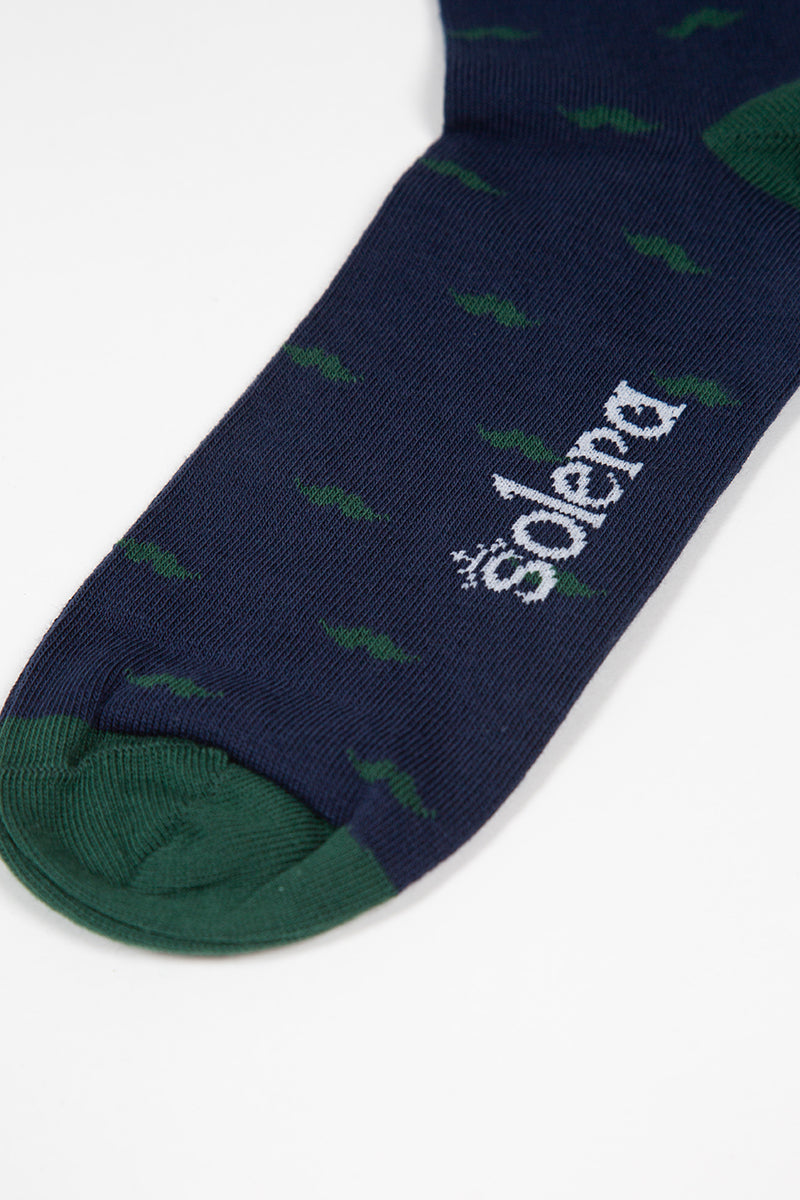 Calcetines marinos bigotes verde