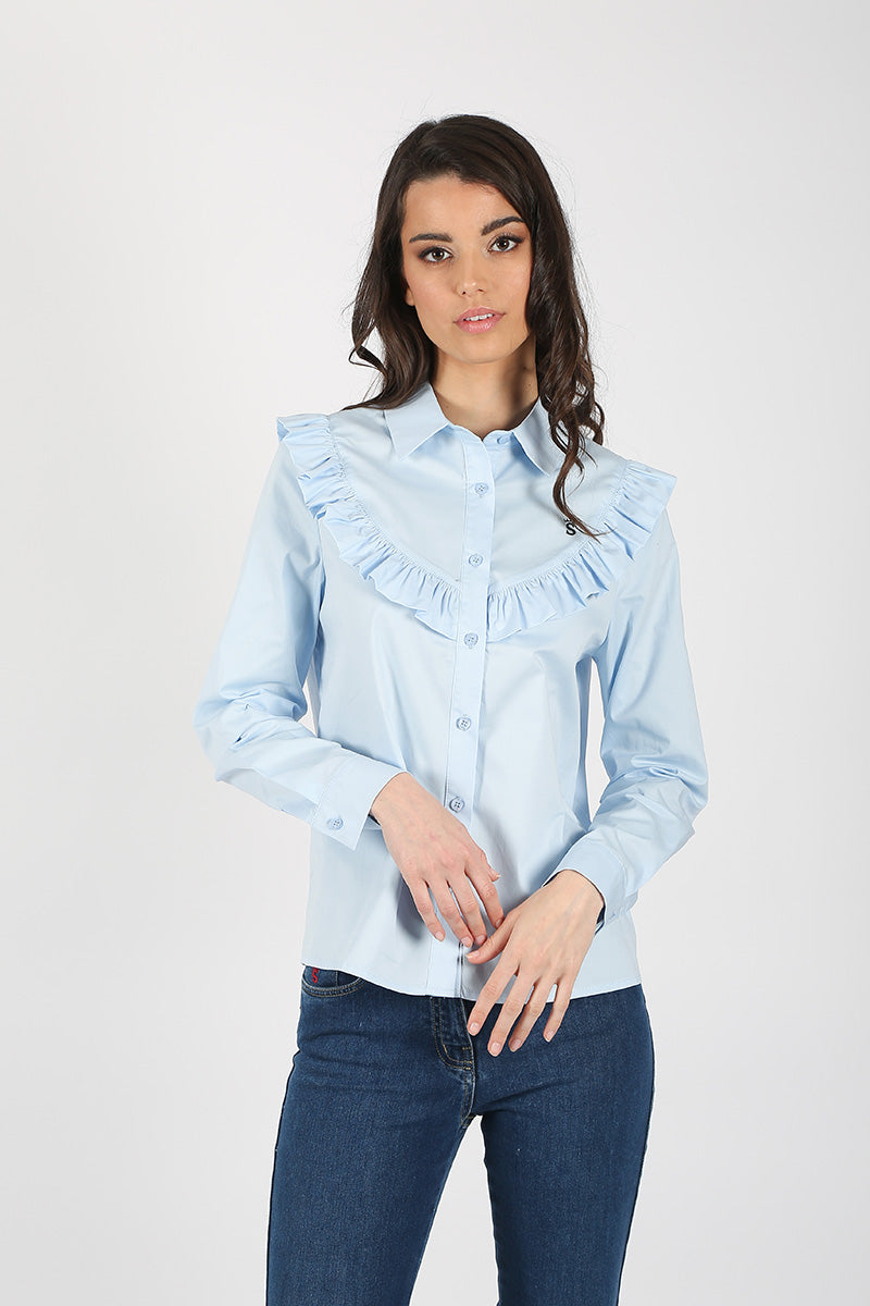Blusa Celeste Volantes