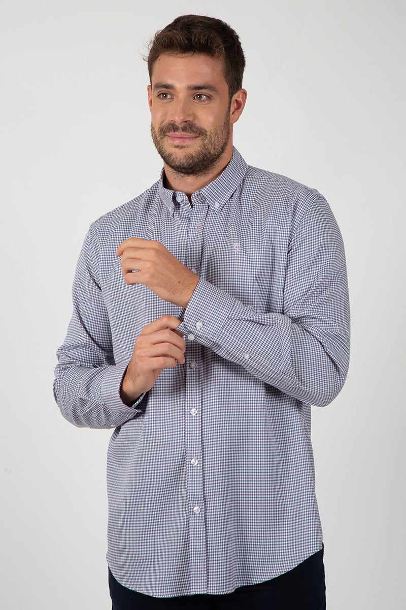 Camisa Mini Cuadro Marino