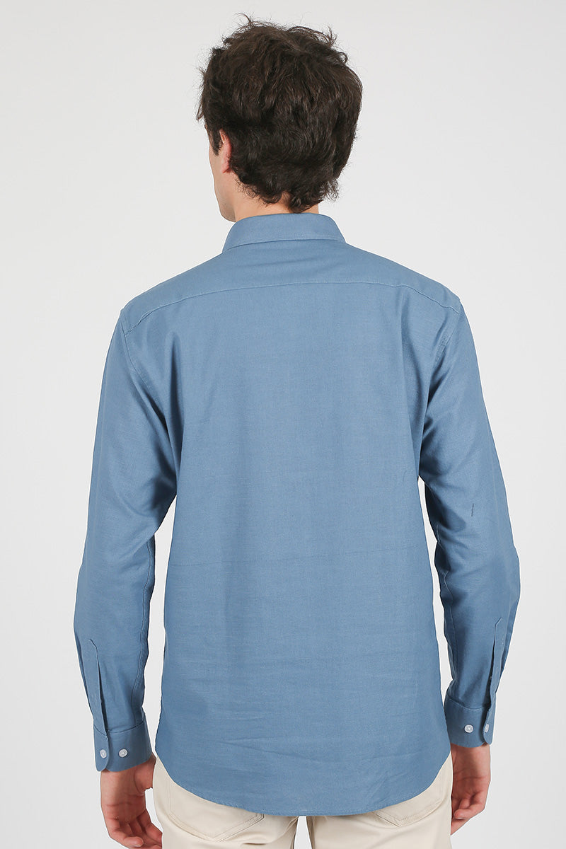 Camisa lino  Azul