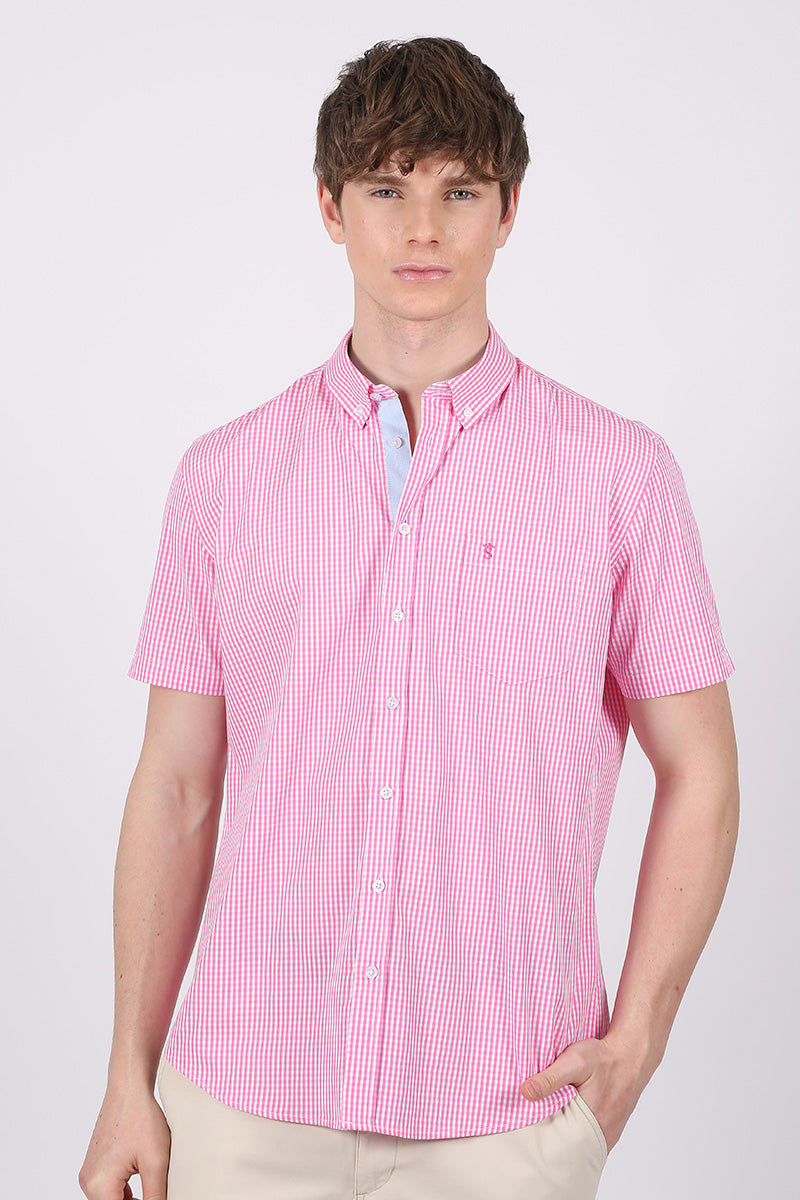 Camisa  manga corta rosa