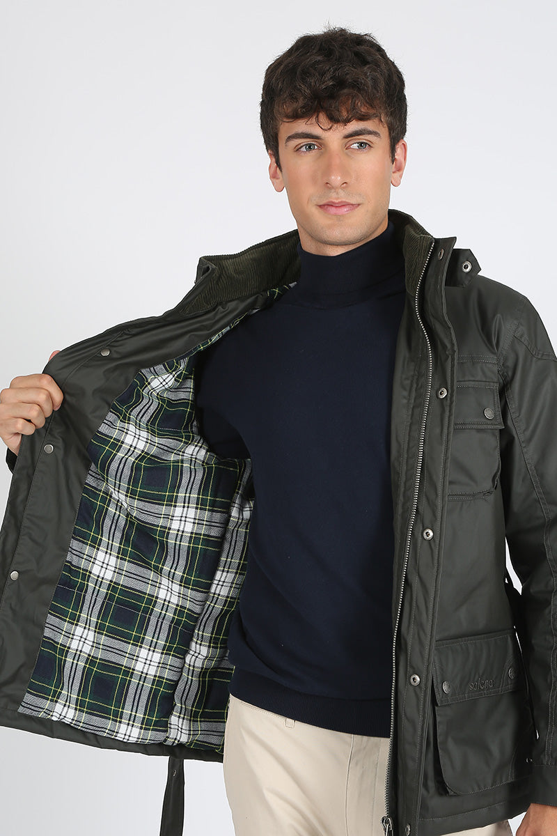Parka Heritage Tipo Encerada Verde