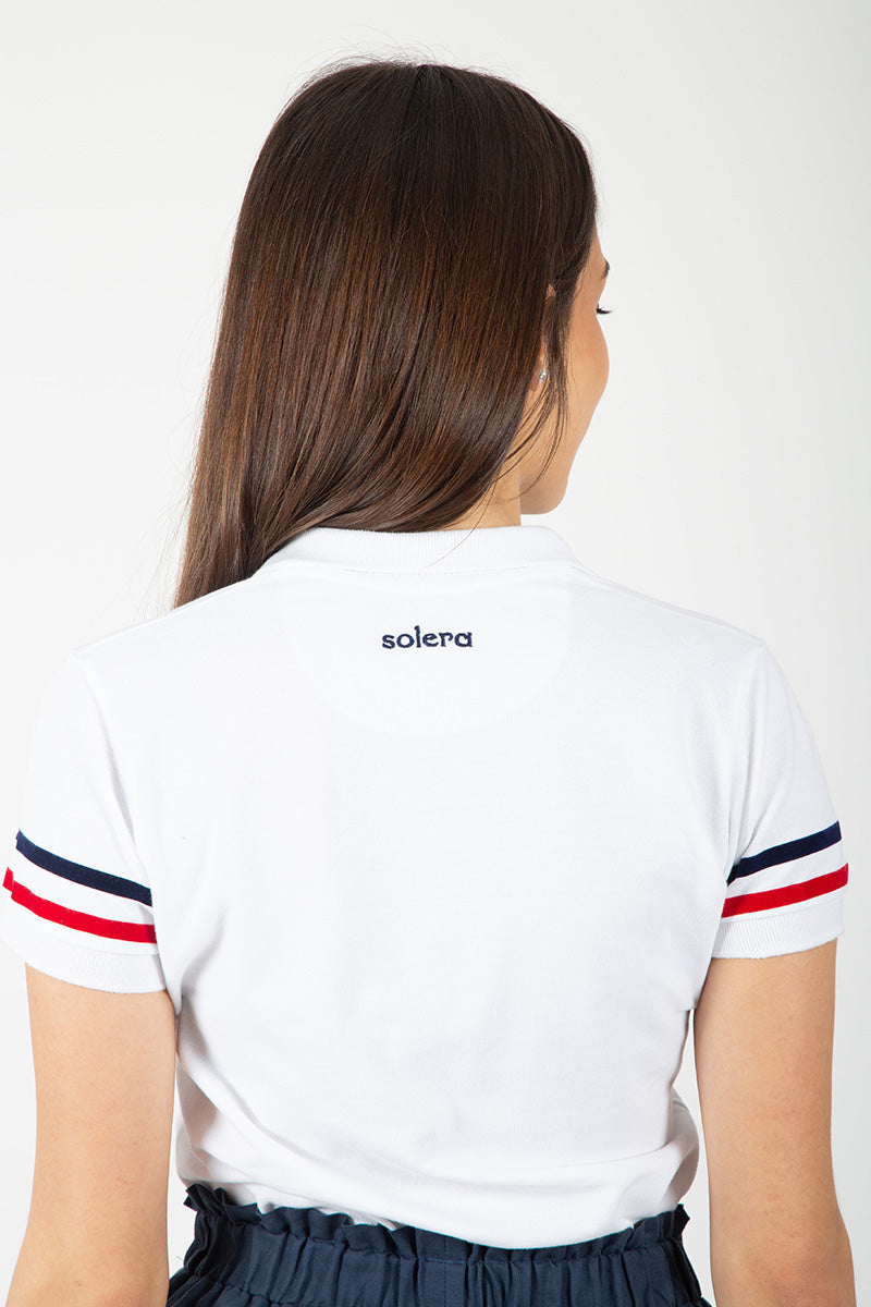Polo rayé blanc
