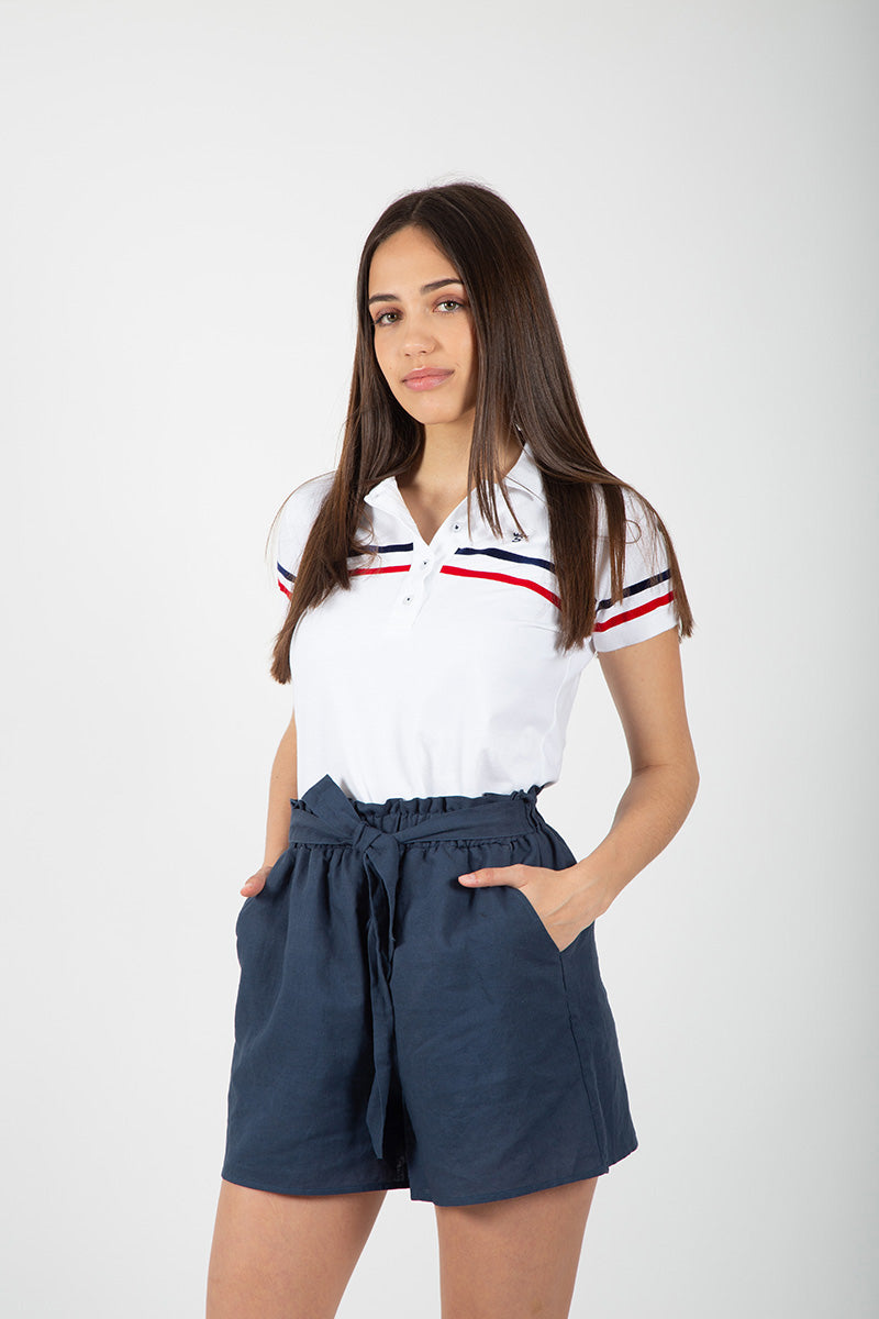 Polo rayé blanc