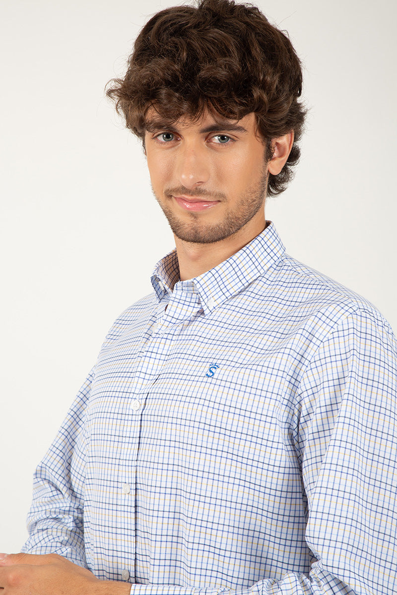 Green and Blue Checkered Shirt