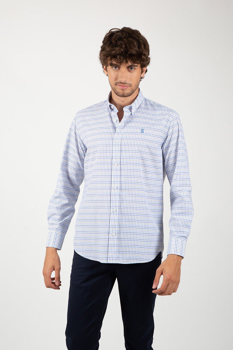Green and Blue Checkered Shirt