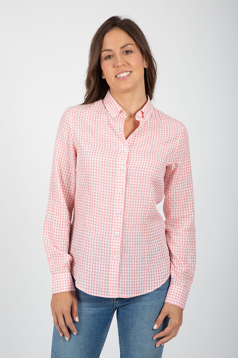 Camisa cuadro vichi rosa