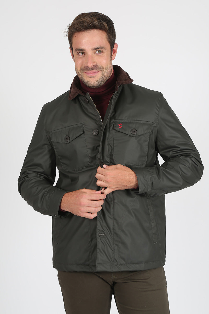 Parka Ascot Tipo Encerada Kaki