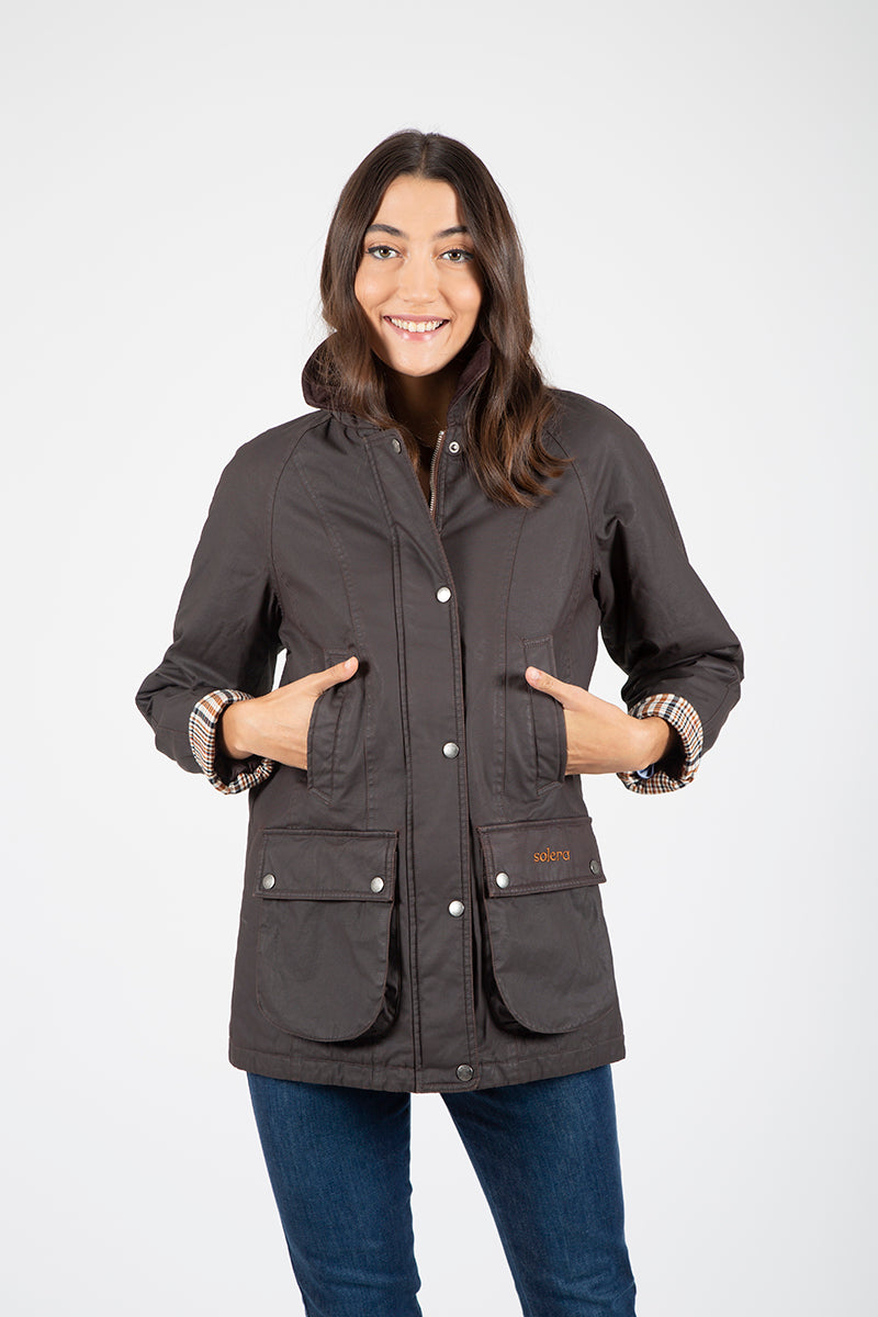 Parka encerada marrón