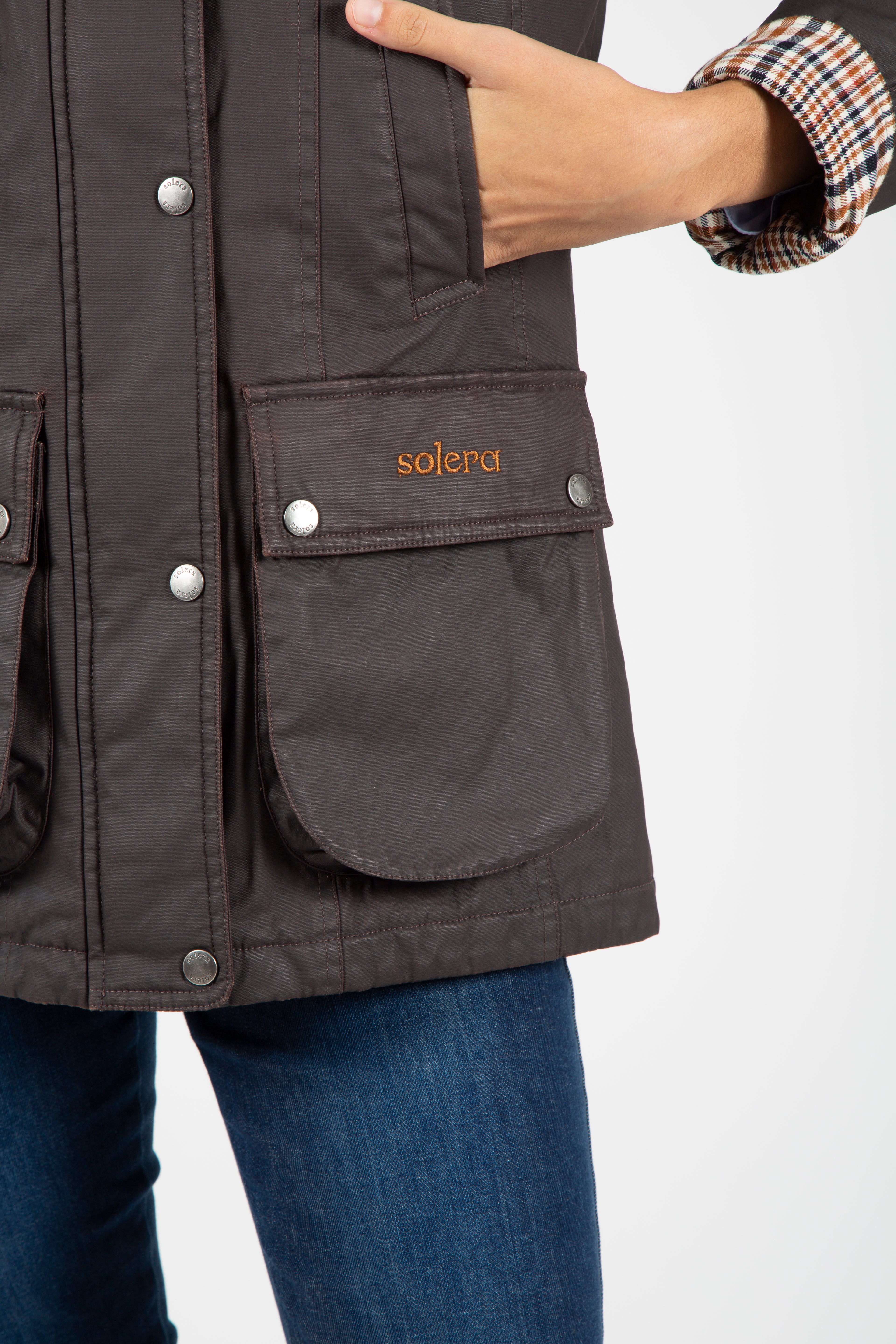 Parka encerada marrón