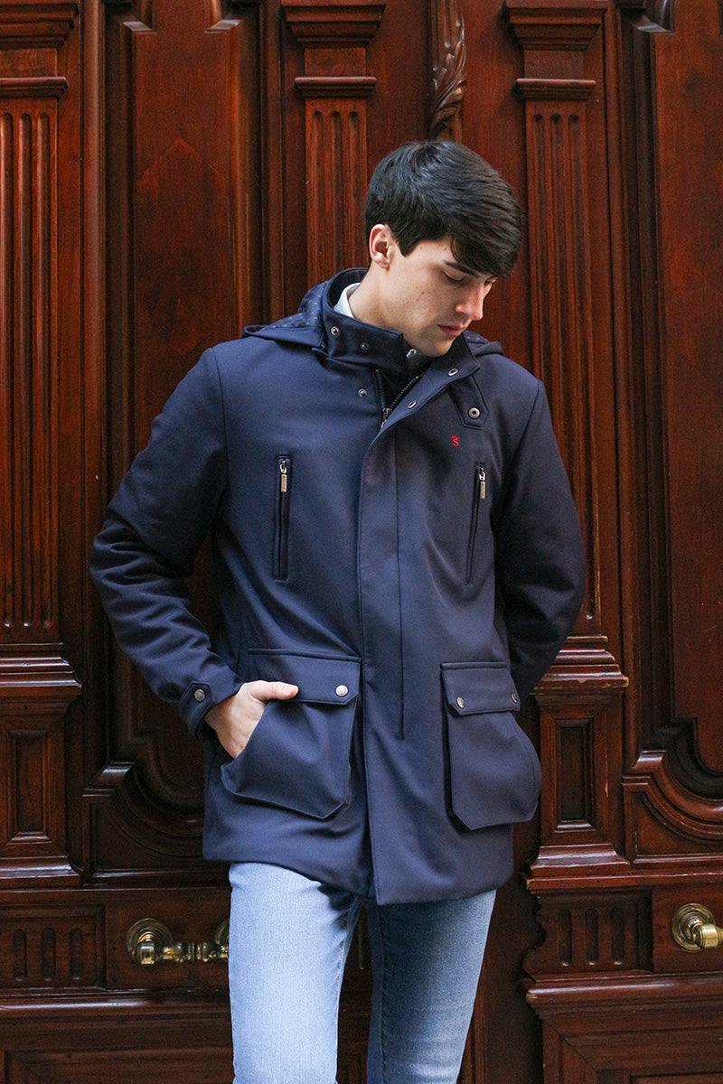 Parka bleu marine