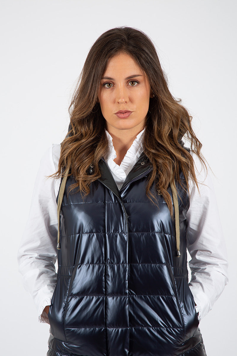 Metallic Navy Vest