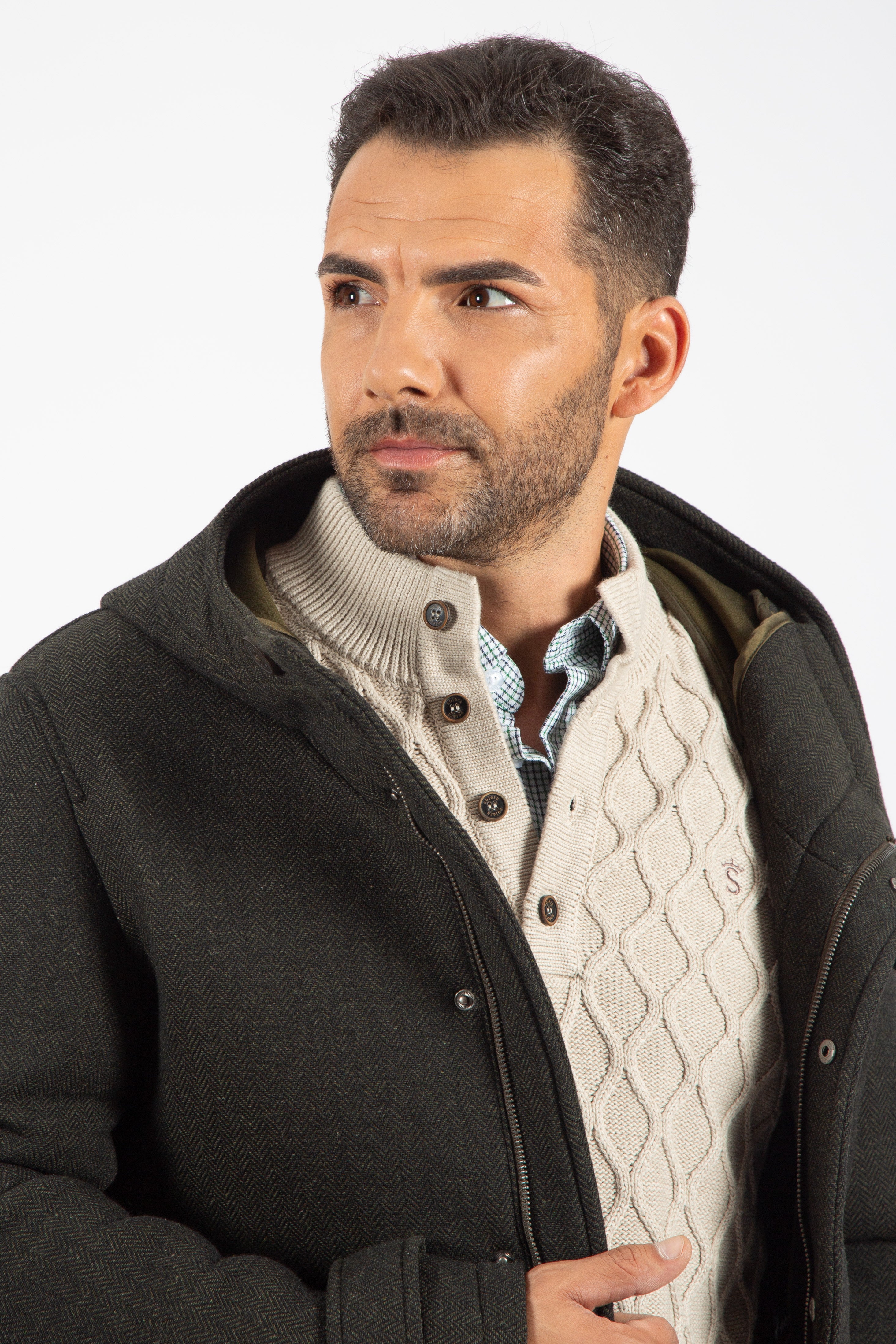 Khaki neoprene jacket