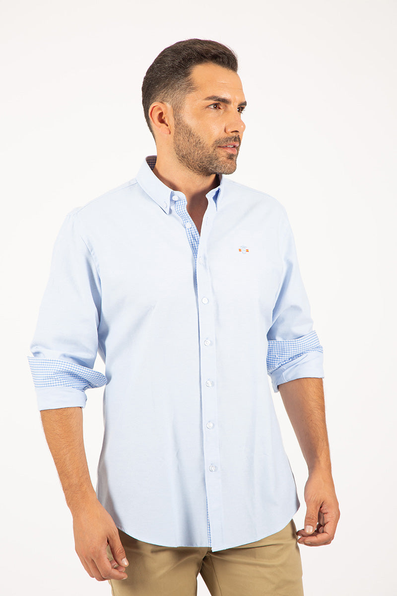 Camisa oxford Celeste