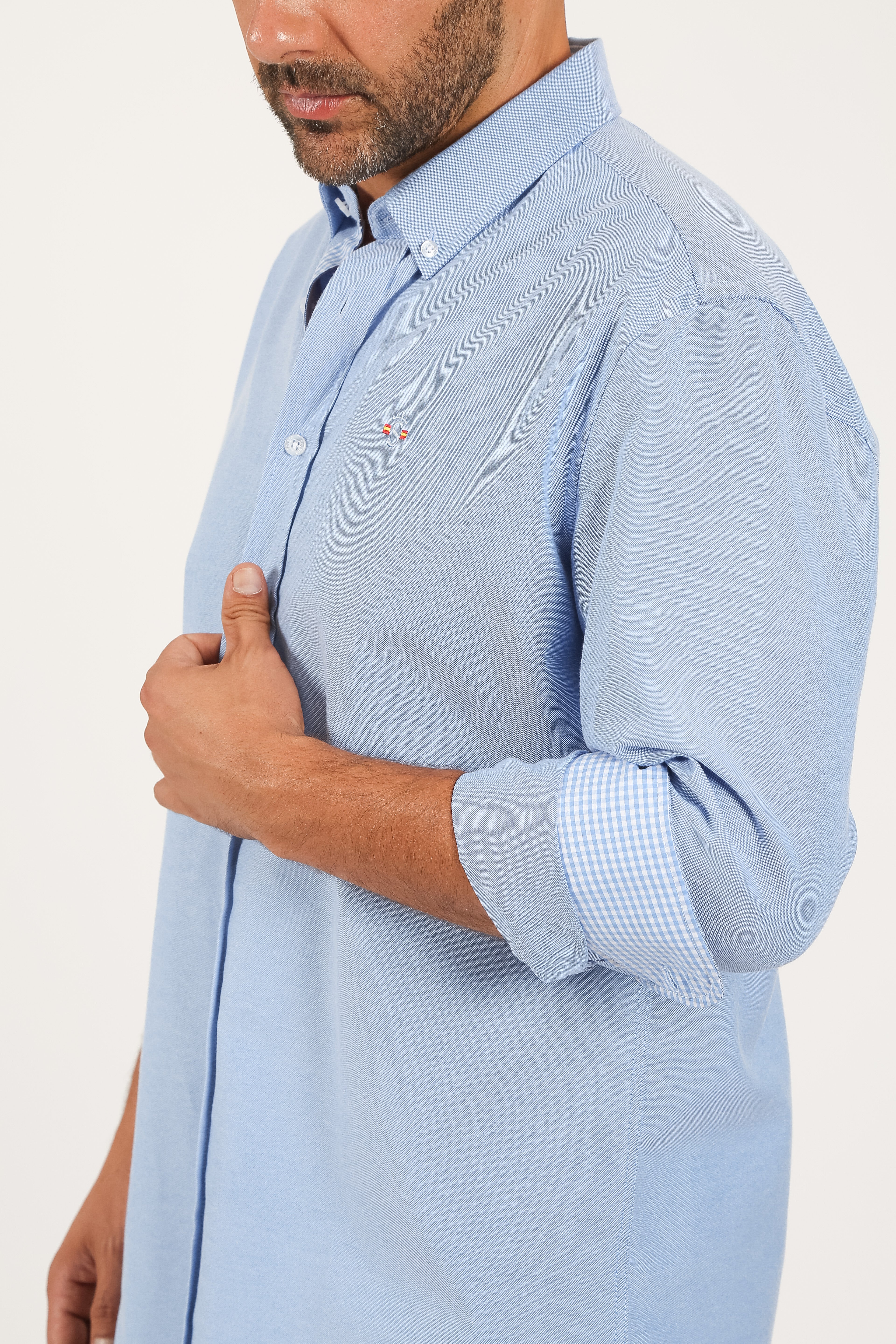 Camisa oxford celeste