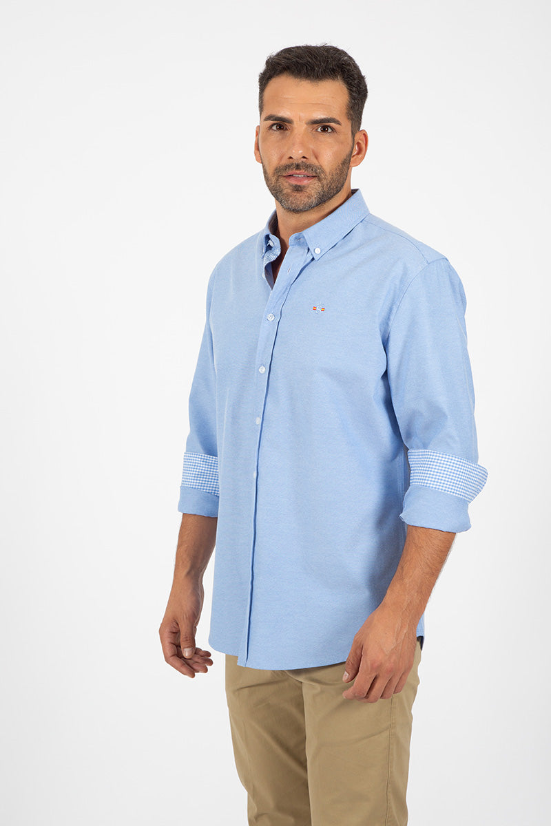 Camisa oxford celeste