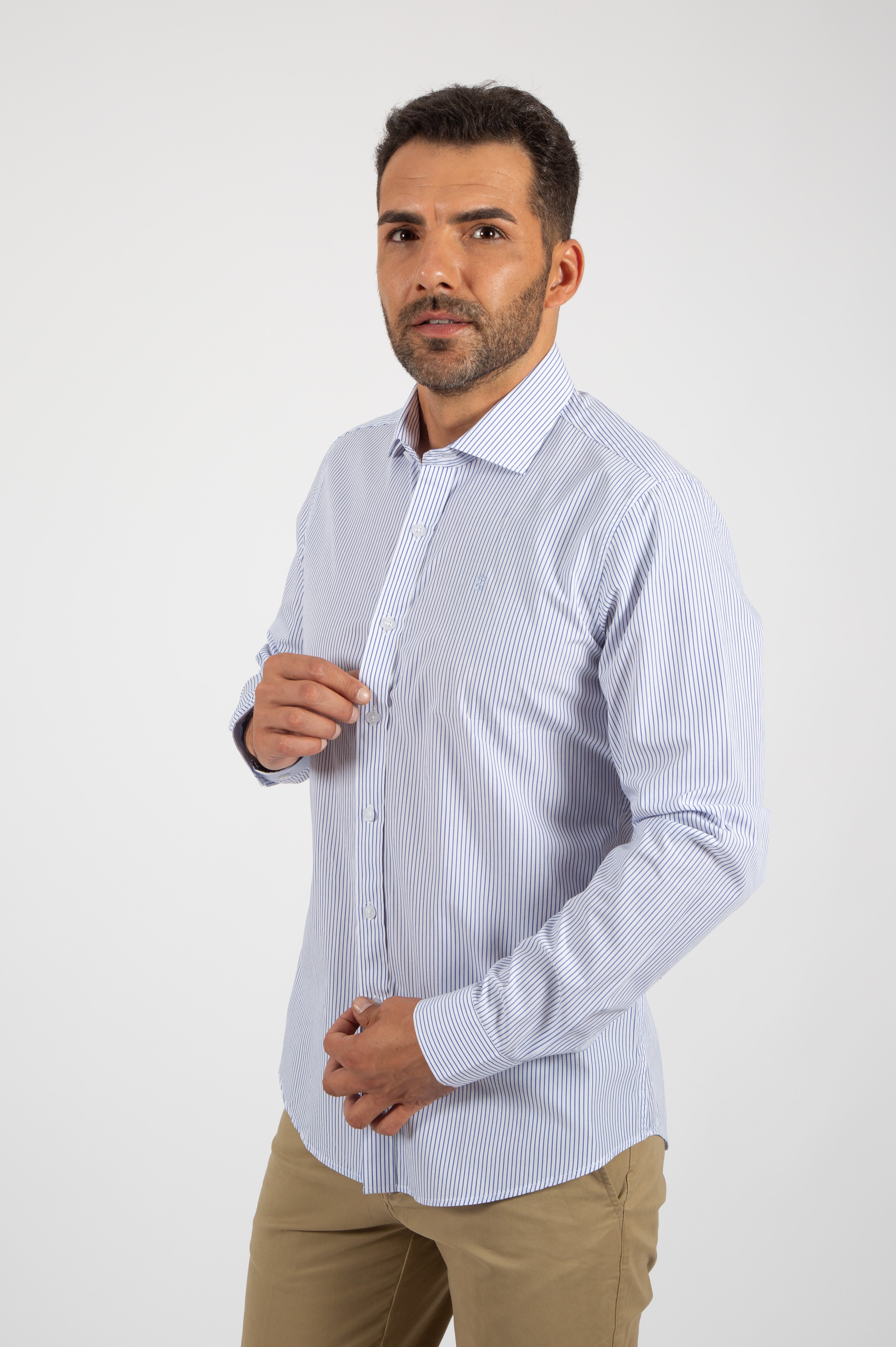 Camisa listrada azul marinho