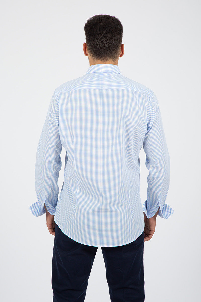 Camisa italiana cuados Azul