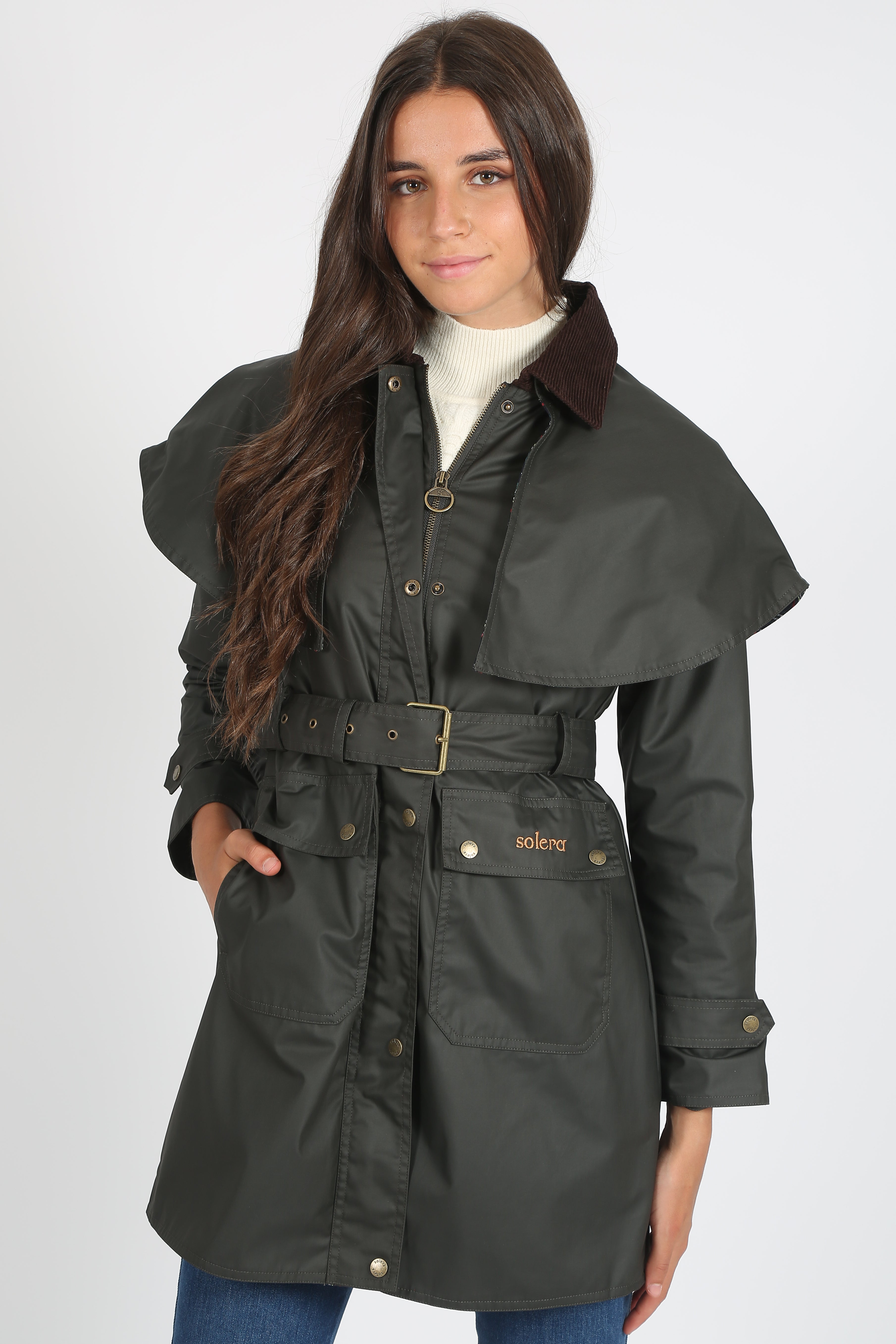 Parka Tipo Encerada Capa Kaki