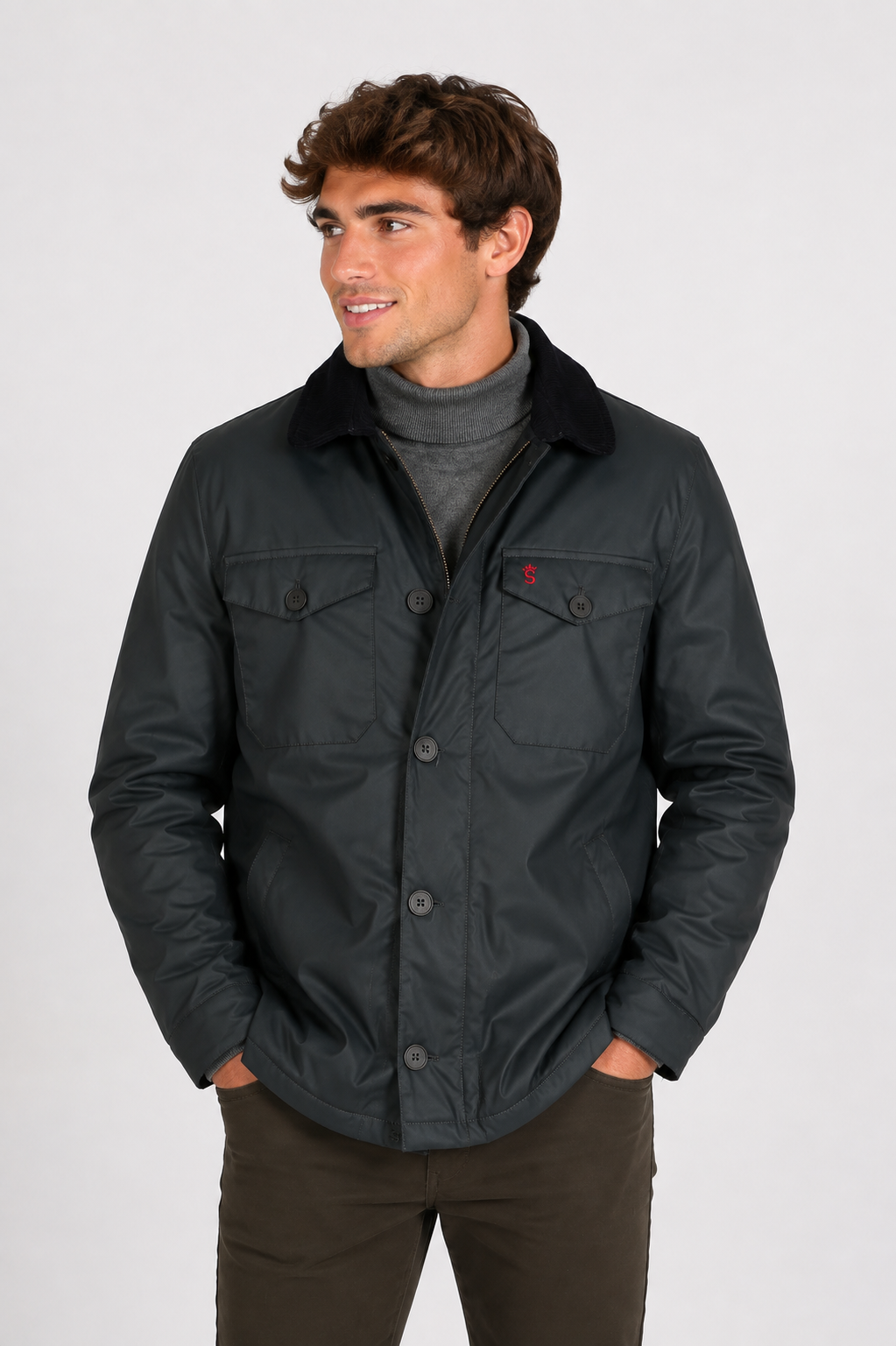 Parka Tipo Encerada Marino