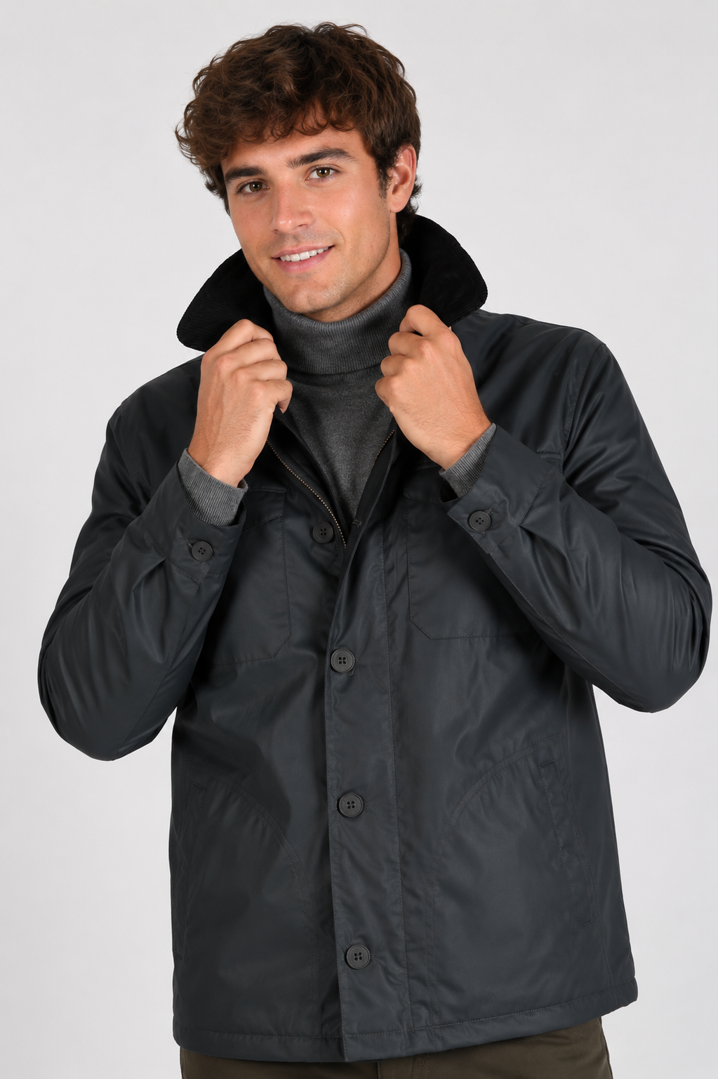 Parka Tipo Encerada Marino