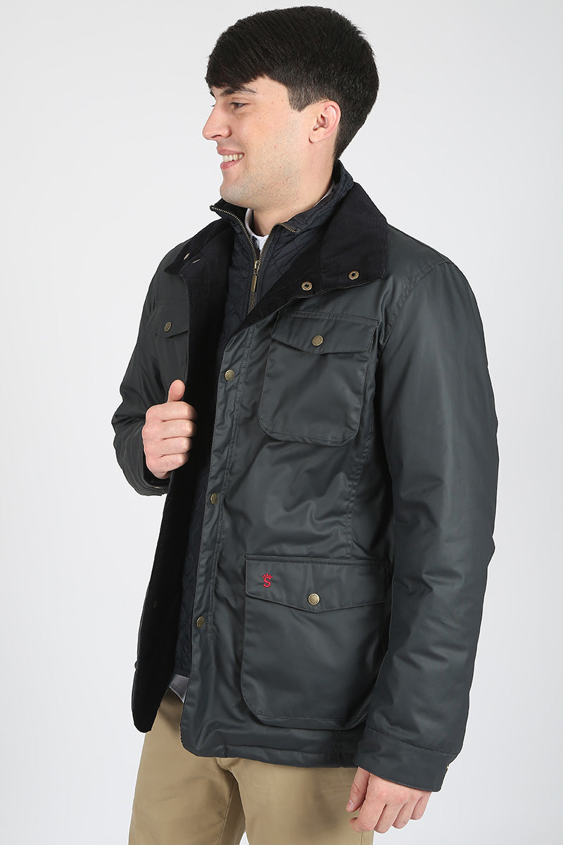 Parka Hunter Tipo Encerada Marino