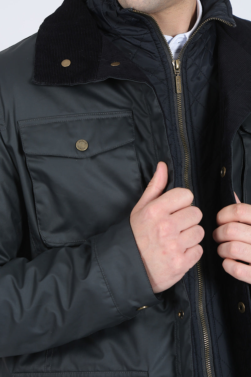 Parka Hunter Tipo Encerada Marino