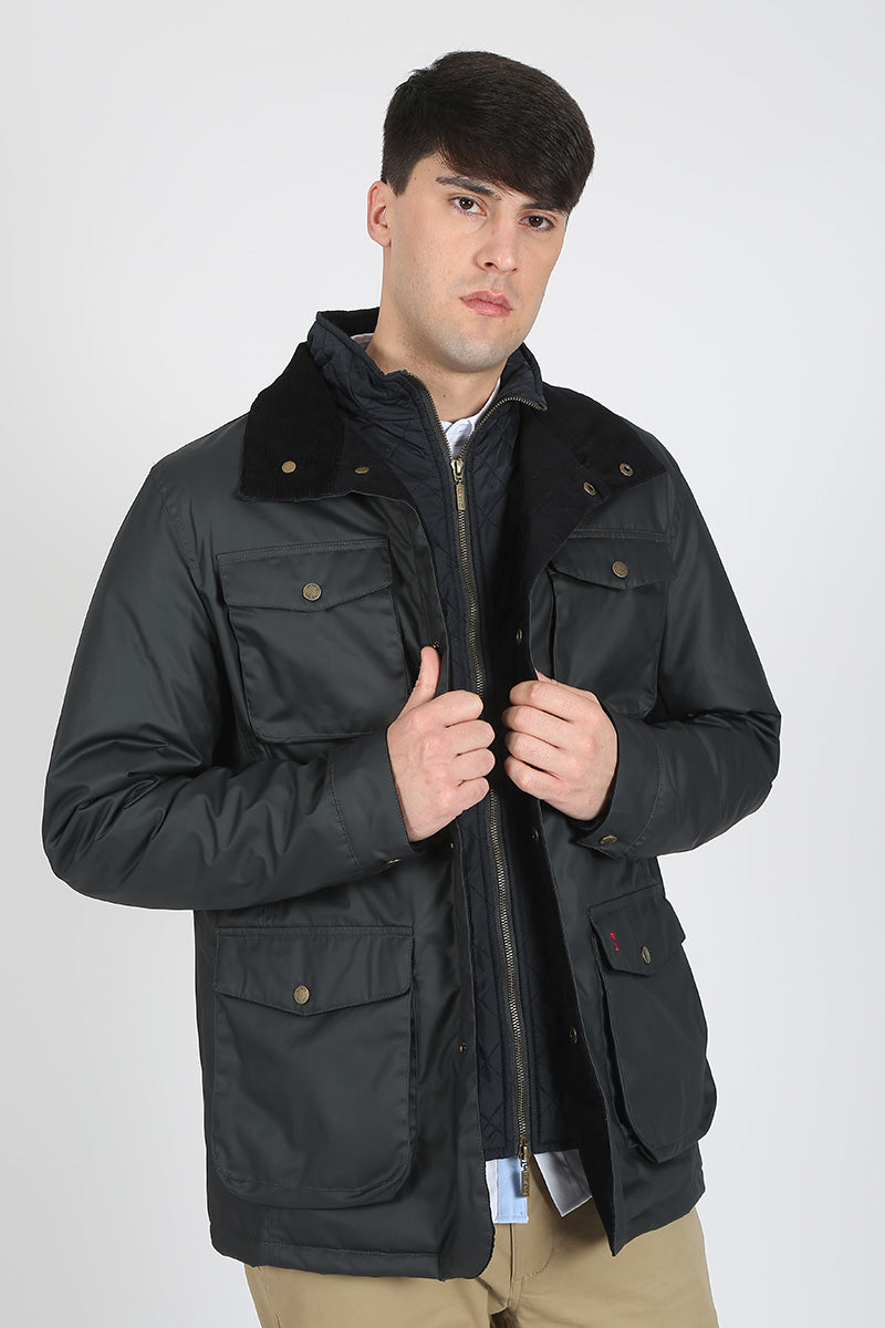 Parka Hunter Tipo Encerada Marino
