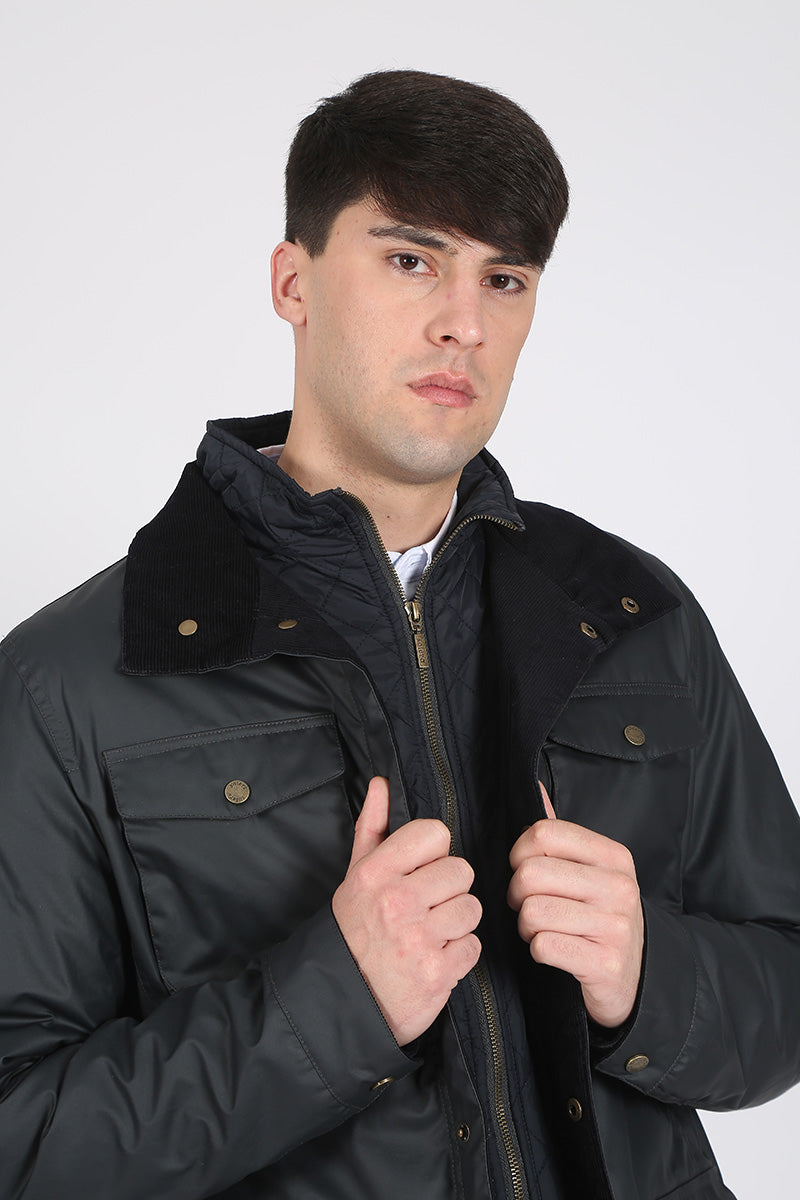 Parka Hunter Tipo Encerada Marino