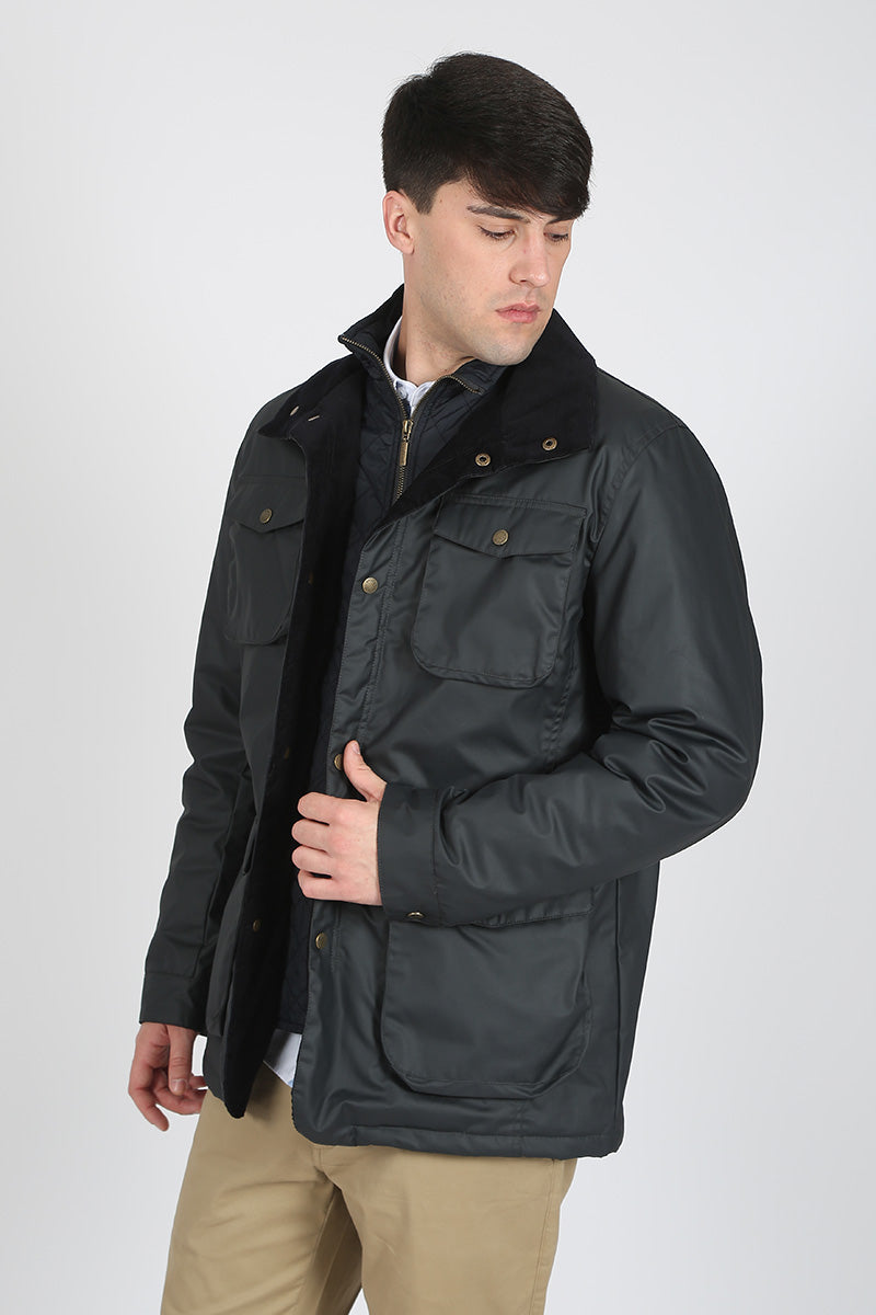 Parka Hunter Tipo Encerada Marino