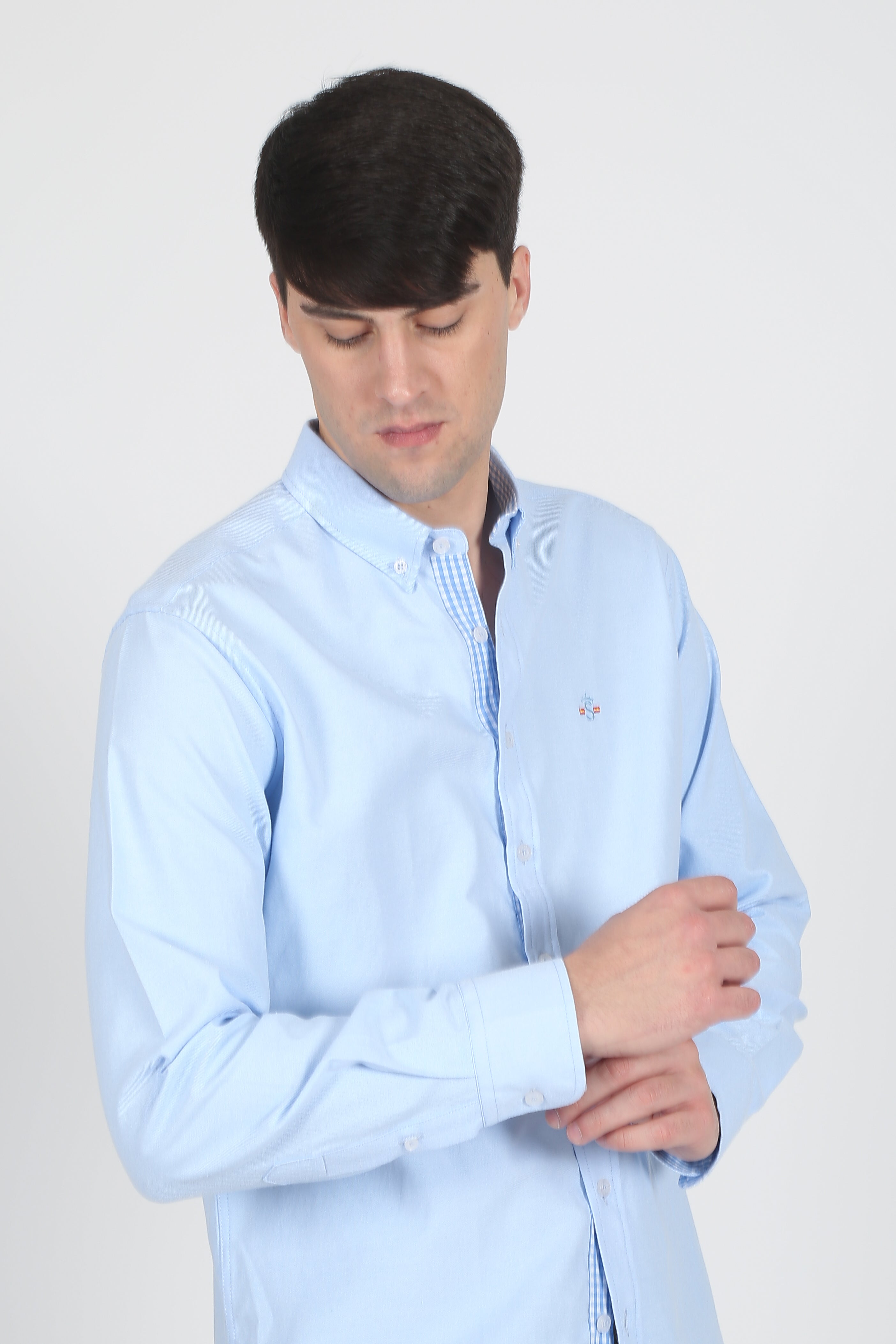 Camisa oxford celeste