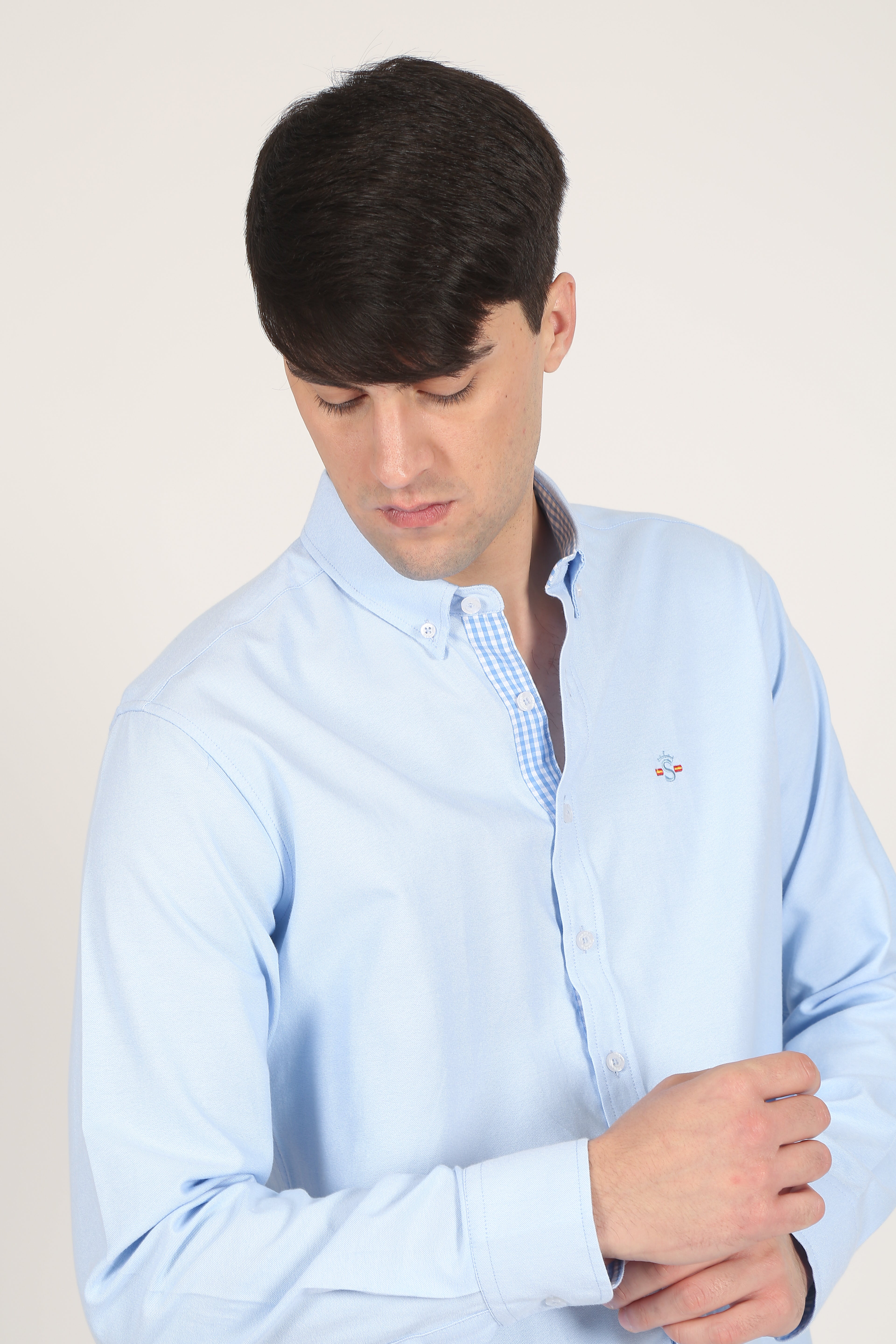 Camisa oxford celeste