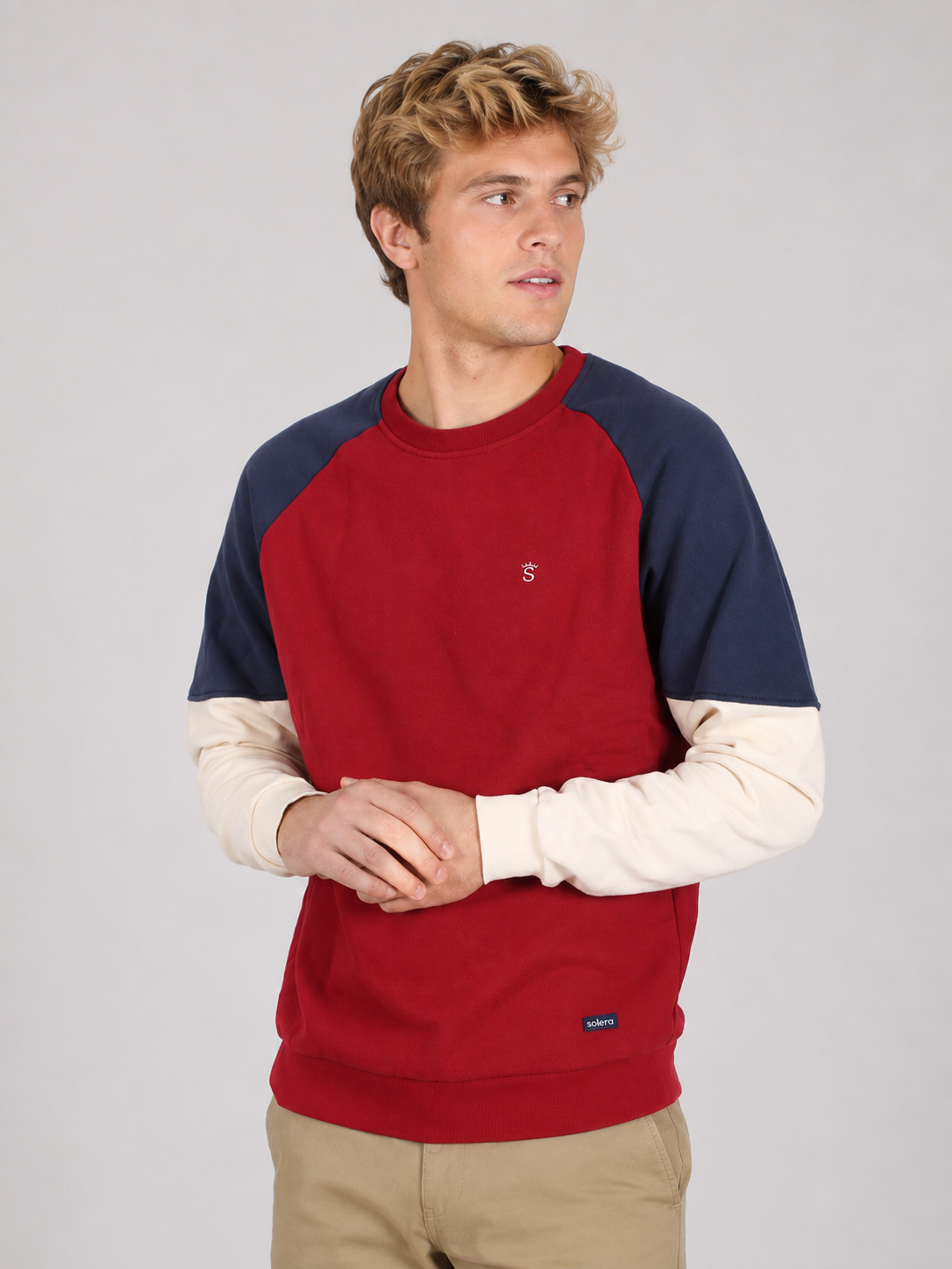 Sudadera Tricolor Granate