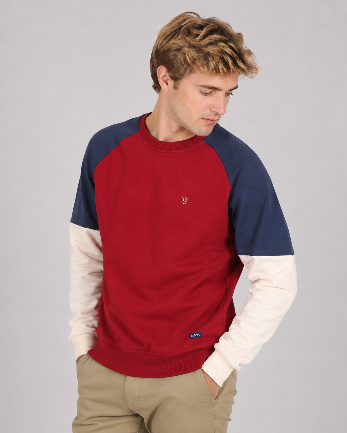 Sudadera Tricolor Granate