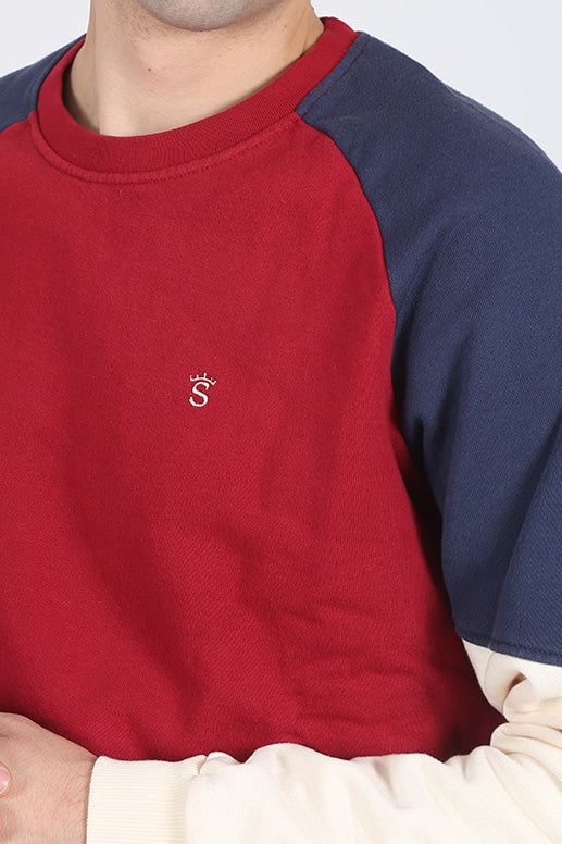 Sudadera Tricolor Granate