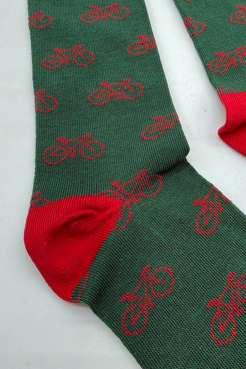 Calcetines Verde Bicicletas