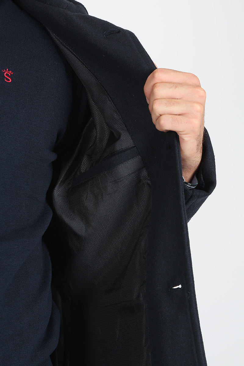 Navy cloth trench coat