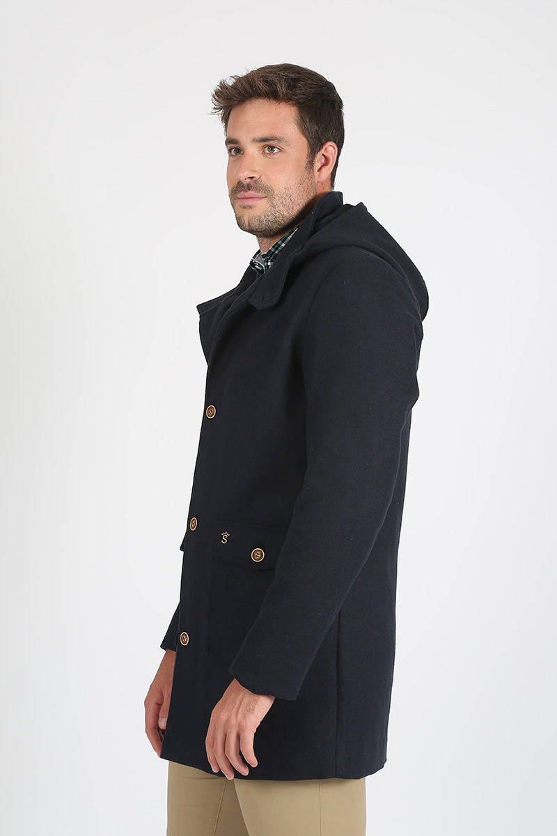 Navy cloth trench coat