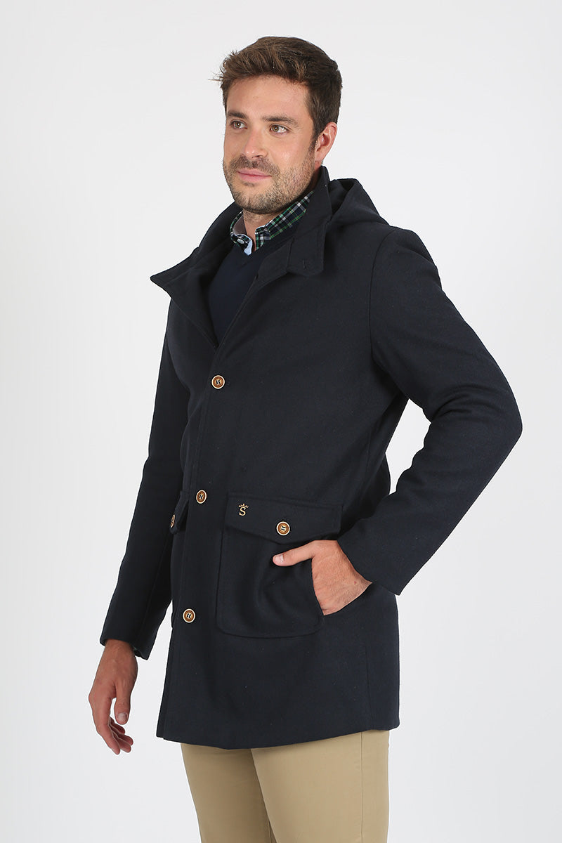 Navy cloth trench coat