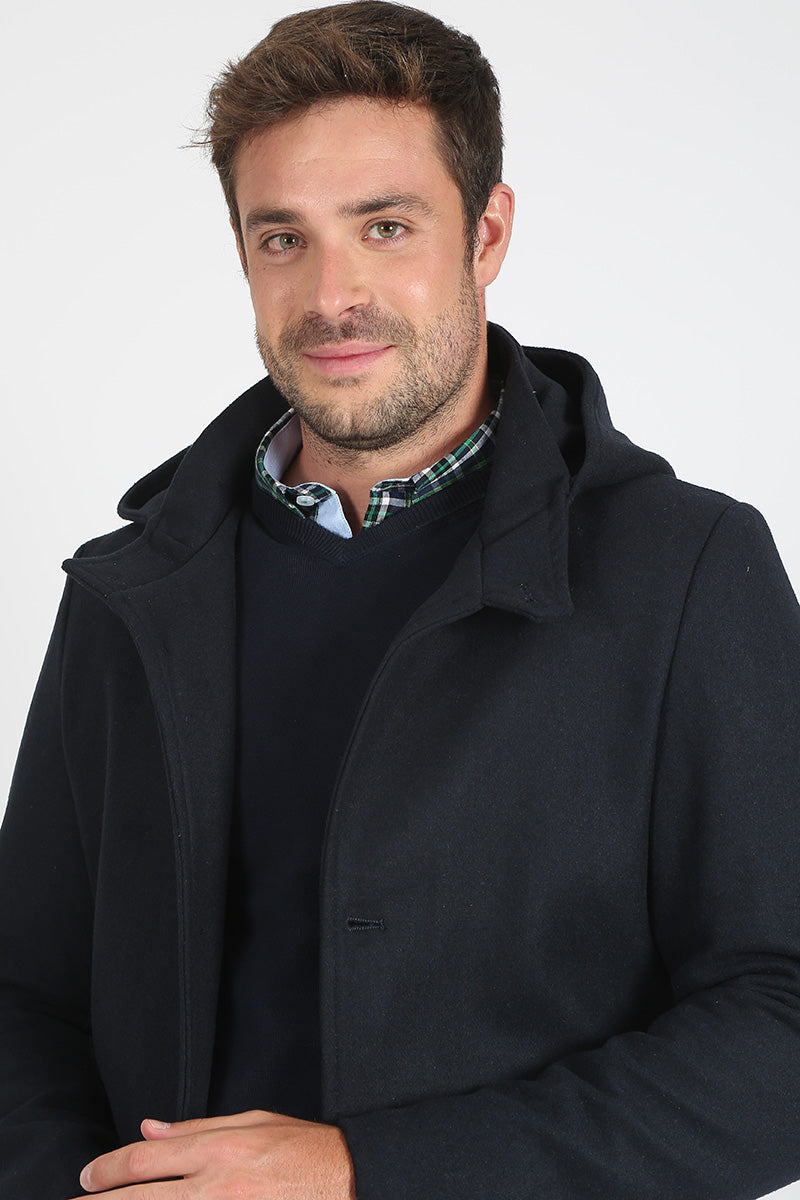 Navy cloth trench coat