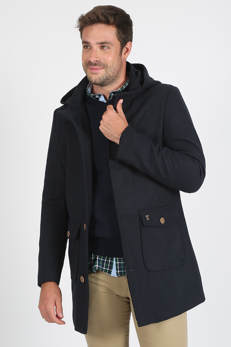 Navy cloth trench coat